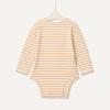 imageAmazon Essentials x Sofia Grainge Unisex Babies Cotton Long Sleeve Crew Neck BodysuitIvoryLight CamelStripe