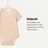 imageAmazon Essentials x Sofia Grainge Unisex Babies Short Sleeve Crewneck BodysuitIvoryLight CamelStripe