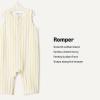 imageAmazon Essentials x Sofia Grainge Unisex Babies Sleeveless Lightweight French Terry RomperGolden Yellow Uneven Stripe