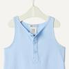 imageAmazon Essentials x Sofia Grainge Unisex Babies Sleeveless Lightweight French Terry RomperLight Blue