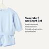imageAmazon Essentials x Sofia Grainge Unisex Babies Toddlers and Kids Sweatshirt and Shorts French Terry Play SetLight Blue