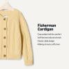 imageAmazon Essentials x Sofia Grainge Unisex Toddlers and Babies Cable Knit Fisherman Cardigan SweaterButter Yellow