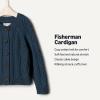 imageAmazon Essentials x Sofia Grainge Unisex Toddlers and Babies Cable Knit Fisherman Cardigan SweaterDark Navy