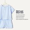 imageAmazon Essentials x Sofia Grainge Unisex Toddlers and Babies Cotton Gauze Shirt amp Shorts Play SetLight Blue