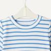 imageAmazon Essentials x Sofia Grainge Unisex Toddlers and Babies Cotton Knit Short Sleeve Shirt amp Pants SetBlue Ivory Uneven Stripe