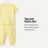 imageAmazon Essentials x Sofia Grainge Unisex Toddlers and Babies Cotton Knit Short Sleeve Shirt amp Pants SetLight Yellow Ice Cream