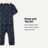 imageAmazon Essentials x Sofia Grainge Unisex Toddlers and Babies Cotton Knit Short Sleeve Shirt amp Pants SetNavy Little Bunnies