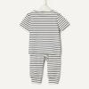 imageAmazon Essentials x Sofia Grainge Unisex Toddlers and Babies Cotton Knit Short Sleeve Shirt amp Pants SetNavy Tapered Stripe