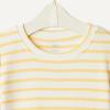 imageAmazon Essentials x Sofia Grainge Unisex Toddlers and Babies Cotton Knit Short Sleeve Shirt amp Pants SetWarm Yellow Ivory Uneven Stripe