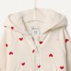 imageAmazon Essentials x Sofia Grainge Unisex Toddlers and Babies French Terry Zip Hoodie SweatshirtIvory Red Hearts