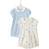 imageAmazon Essentials x Sofia Grainge Baby Girls Cotton Short Sleeve Romper with Peter Pan CollarSailboatsUneven Stripe