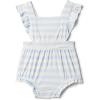 imageAmazon Essentials x Sofia Grainge Baby Girls Cotton Sleeveless Romper with RufflesPale Blue Bold Stripe