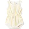 imageAmazon Essentials x Sofia Grainge Baby Girls Lightweight French Terry Sleeveless Shorts RomperGolden Yellow Uneven Stripe