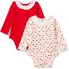 imageAmazon Essentials x Sofia Grainge Baby Girls Long Sleeve Ruffle Collar BodysuitRedHearts