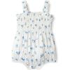 imageAmazon Essentials x Sofia Grainge Baby Girls Woven Sleeveless Ruffle RomperIvory Blue Floral