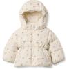 imageAmazon Essentials x Sofia Grainge Girls WaterRepellent Hooded Puffer JacketIvory Cherries