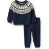 imageAmazon Essentials x Sofia Grainge Toddler and Baby Boys CottonNylon Sweater SetNavy Ivory Scenic Fair Isle