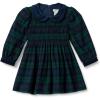 imageAmazon Essentials x Sofia Grainge Toddler and Baby Girls Long Sleeve Flannel DressDark Emerald Green Deep Blue Plaid