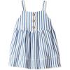 imageAmazon Essentials x Sofia Grainge Toddlers and Baby Girls Cotton Casual Fit and Flare DressBlue Stripe