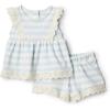 imageAmazon Essentials x Sofia Grainge Toddlers and Baby Girls Cotton Eyelet Top amp Shorts Play Set MultipacksPale Blue Bold Stripe