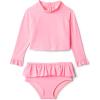 imageAmazon Essentials x Sofia Grainge Toddlers and Baby Girls TwoPiece Long Sleeve Rashguard Set MultipacksCandy Pink