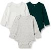 imageAmazon Essentials x Sofia Grainge Unisex Babies Cotton Long Sleeve Crew Neck BodysuitDark GreenSheepStripe