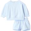 imageAmazon Essentials x Sofia Grainge Unisex Babies Toddlers and Kids Sweatshirt and Shorts French Terry Play SetLight Blue