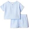 imageAmazon Essentials x Sofia Grainge Unisex Toddlers and Babies Cotton Gauze Shirt amp Shorts Play SetLight Blue