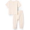 imageAmazon Essentials x Sofia Grainge Unisex Toddlers and Babies Cotton Knit Short Sleeve Shirt amp Pants SetIvory