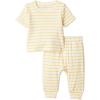 Warm Yellow Ivory Uneven Stripe