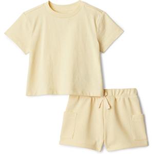 imageAmazon Essentials x Sofia Grainge Babies Toddlers and Boys TShirt and Short Play Set MultipacksLight Tan