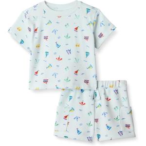 imageAmazon Essentials x Sofia Grainge Babies Toddlers and Boys TShirt and Short Play Set MultipacksPale Blue Beach