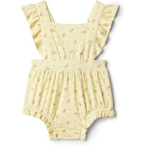 imageAmazon Essentials x Sofia Grainge Baby Girls Cotton Sleeveless Romper with RufflesLight Tan Ditsy Flower