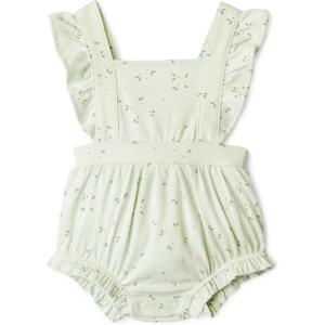 imageAmazon Essentials x Sofia Grainge Baby Girls Cotton Sleeveless Romper with RufflesPale Mint Green Ditsy Floral