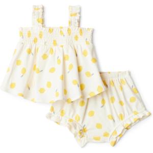 imageAmazon Essentials x Sofia Grainge Baby Girls Cotton Sleeveless Shirt and Shorts Play SetIvory Lemon