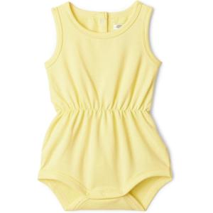 imageAmazon Essentials x Sofia Grainge Baby Girls Lightweight French Terry Sleeveless Shorts RomperLight Yellow