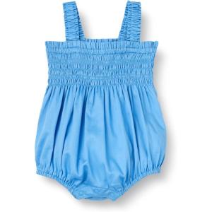 imageAmazon Essentials x Sofia Grainge Baby Girls Woven Sleeveless Ruffle RomperBlue