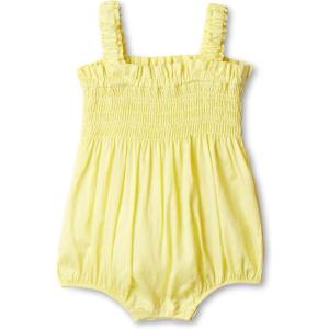 imageAmazon Essentials x Sofia Grainge Baby Girls Woven Sleeveless Ruffle RomperLight Yellow
