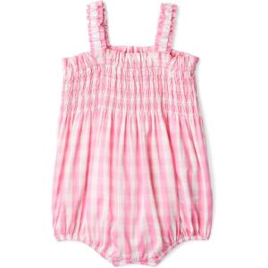 imageAmazon Essentials x Sofia Grainge Baby Girls Woven Sleeveless Ruffle RomperPink Big Gingham