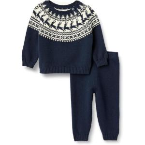 imageAmazon Essentials x Sofia Grainge Toddler and Baby Boys CottonNylon Sweater SetNavy Ivory Scenic Fair Isle
