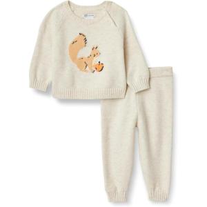 imageAmazon Essentials x Sofia Grainge Toddler and Baby Boys CottonNylon Sweater SetOatmeal Heather Squirrel