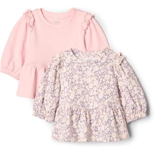 imageAmazon Essentials x Sofia Grainge Toddler and Baby Girls 34 Sleeve Knit TopDelicate FloralPink