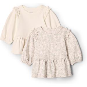 imageAmazon Essentials x Sofia Grainge Toddler and Baby Girls 34 Sleeve Knit TopIvorySketch Floral