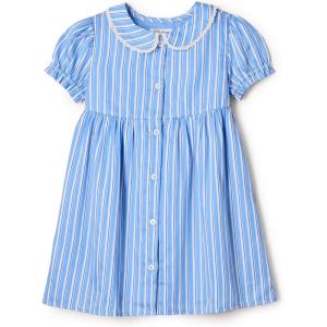 imageAmazon Essentials x Sofia Grainge Toddler and Baby Girls Cotton Sateen Dress with CollarBlue White Stripe