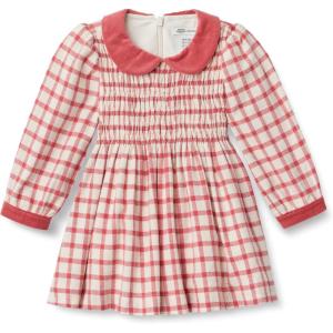 imageAmazon Essentials x Sofia Grainge Toddler and Baby Girls Long Sleeve Flannel DressIvory Raspberry Red Windowpane