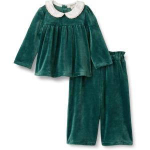 imageAmazon Essentials x Sofia Grainge Toddler and Baby Girls RelaxedFit Corduroy Velour SetDark Green