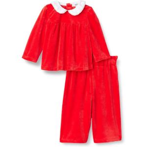 imageAmazon Essentials x Sofia Grainge Toddler and Baby Girls RelaxedFit Corduroy Velour SetRed