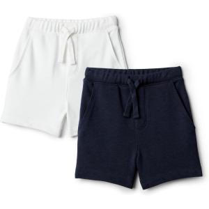 imageAmazon Essentials x Sofia Grainge Toddlers and Baby Boys PullOn Knit French Terry Shorts Pack of 2ElephantsWhite