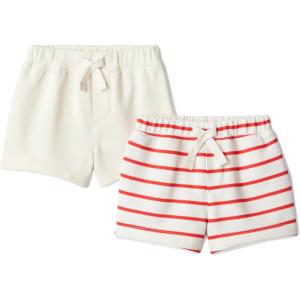 imageAmazon Essentials x Sofia Grainge Toddlers and Baby Boys PullOn Knit French Terry Shorts Pack of 2Petit SoleilUneven Stripe