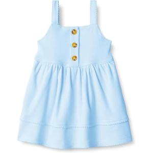 imageAmazon Essentials x Sofia Grainge Toddlers and Baby Girls Cotton Casual Fit and Flare DressLight Blue
